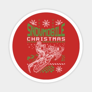 Snowmobile Christmas Riding Magnet